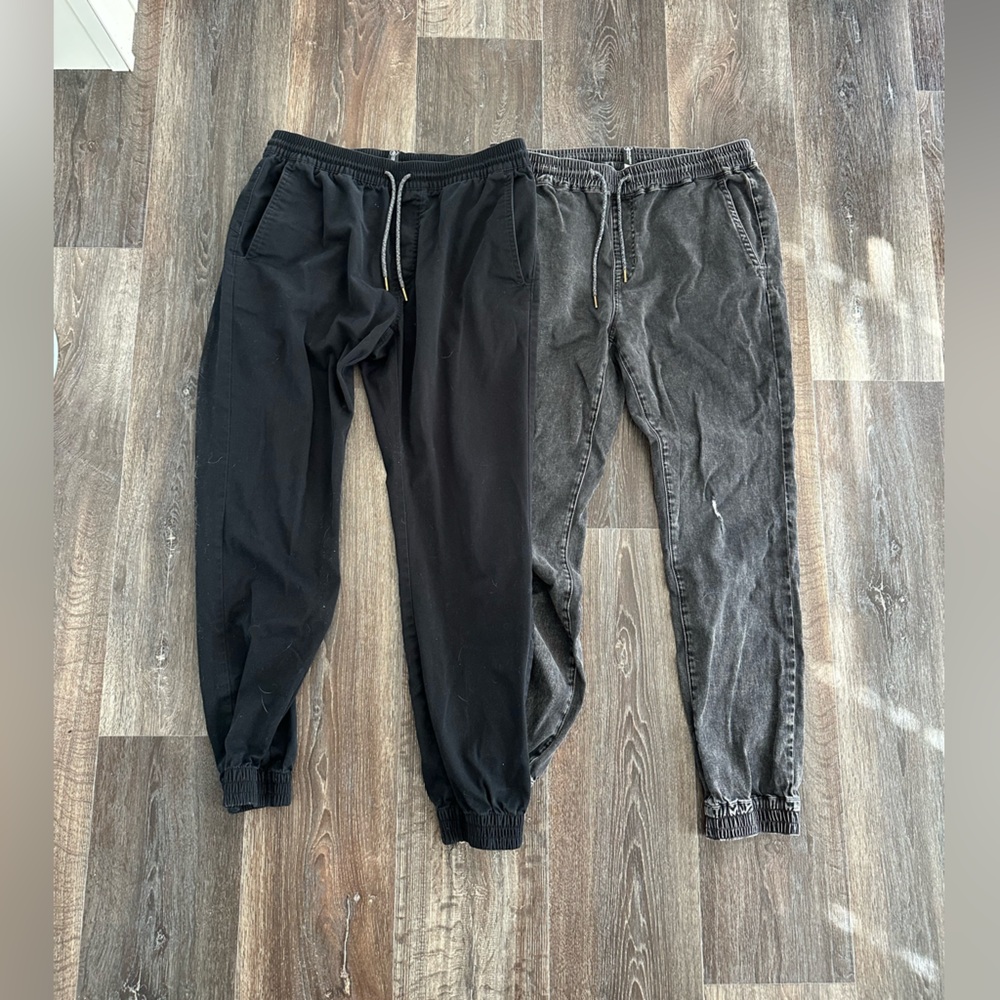 Light Grey and Black Volcom Cuffed Pants. 2 Pant Bundle.